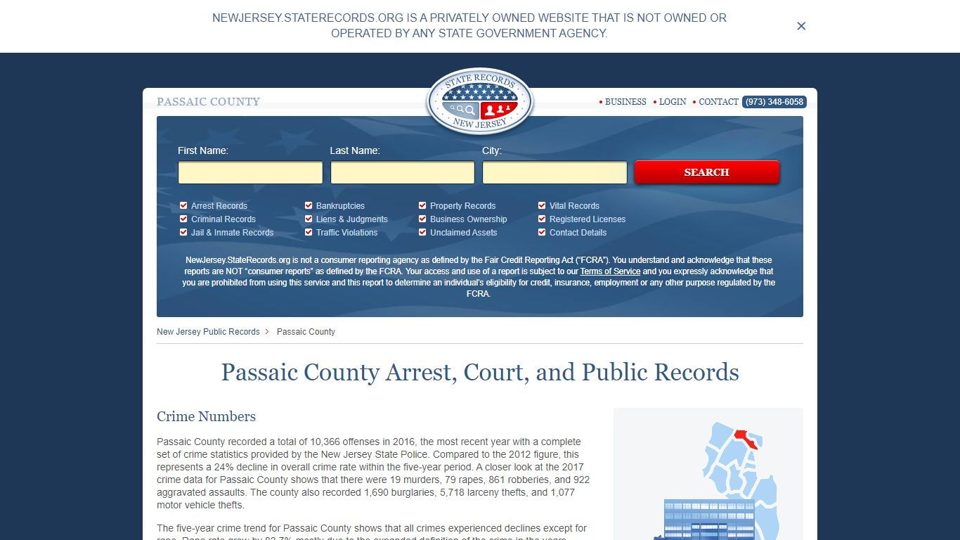 Passaic County Arrest, Court, and Public Records