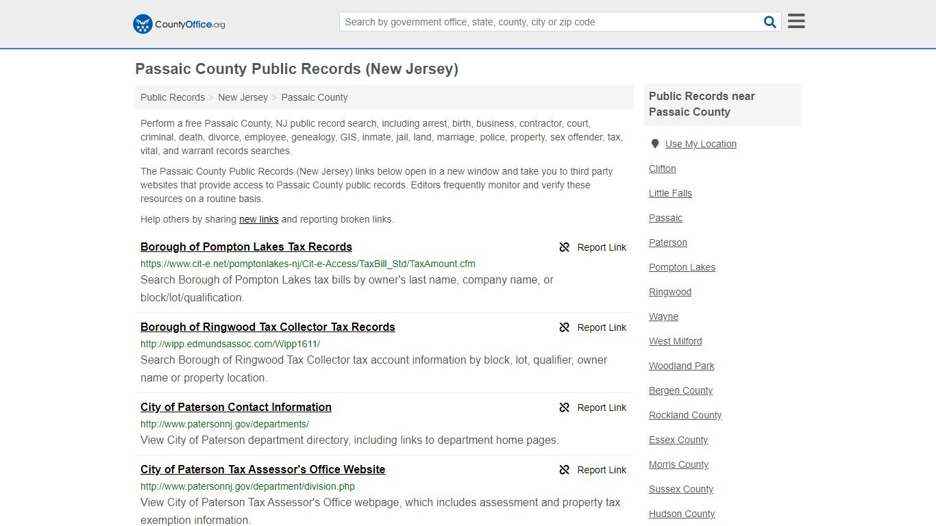Public Records - Passaic County, NJ (Business, Criminal ...